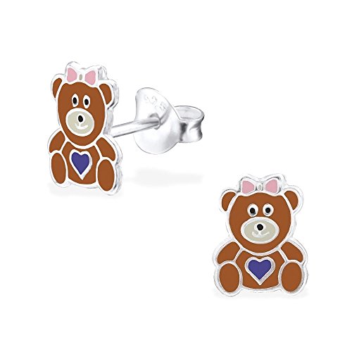 Laimons Mädchen Kinder-Ohrstecker Teddy-Bär Braun aus Sterling Silber 925 von Laimons