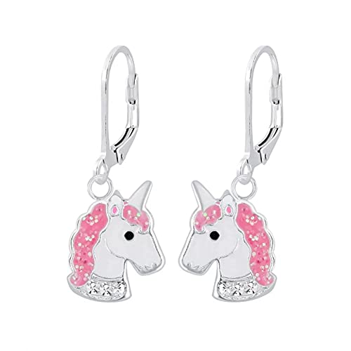 Laimons Mädchen-Ohrhänger Einhorn Glitzer Sterling Silber 925 von Laimons