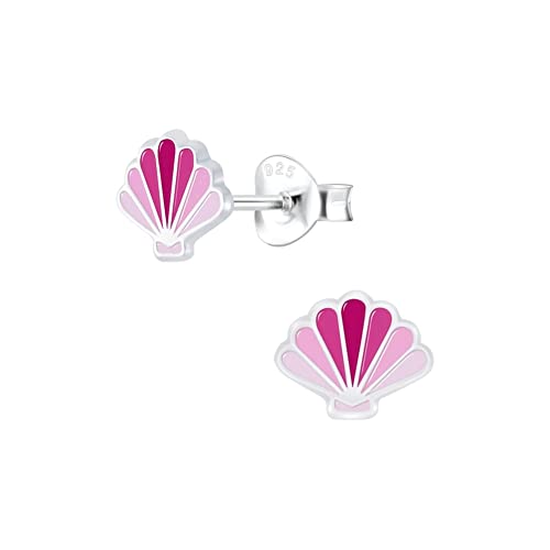 Laimons Mädchen-Ohrstecker Muschel Tier Meeresbewohner pink rosa aus Sterling Silber 925 von Laimons