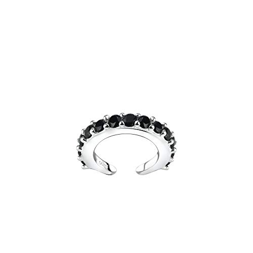 Laimons-Ohrringe Single Earcuff Klemme 15mm mit Zirkonia aus Sterling Silber 925 (Schwarz) von Laimons