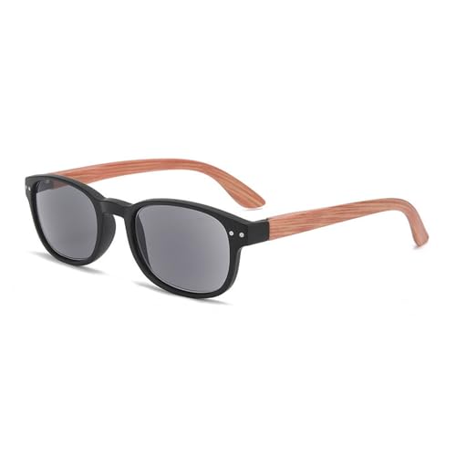 Layresen Reading Sunglasses Retro Stylish Designer Holzmaserung Readers Brillen für Frauen Männer Unisex (Schwarz, 1, x) von Lairesen