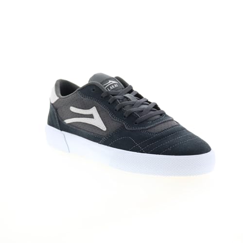 Lakai Skateboardschuhe Cambridge Weiß/Burgunderrot Leder, Dunkelgraues Wildleder, 42.5 EU von Lakai