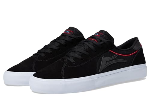 Lakai Flaco II SMU Skateschuhe - Pro Model von Stevie Perez, Schwarz/Rotes Wildleder, 44.5 EU von Lakai