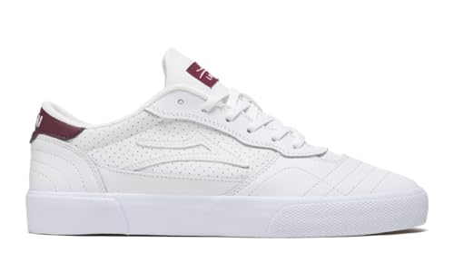 Lakai Herren Cambridge Skate Schuhe - Performance Skateboardschuhe, Weiß/Burgunderrotes Leder, 48 EU von Lakai