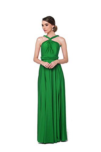 Infinity Kleid inklusive Bandeau Top Ballkleid Brautjungfernkleid Gr. 42-48 GRÜN Wickelkleid lang, 70 Verschiedene Wickelarten Brautkleid, Bridesmaid, one Size, Stretch (Grün, 2 (42-48)) von Lalia