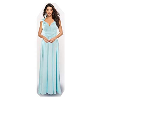 Infinity Kleid inklusive Bandeau Top Brautjungfernkleid Gr. 42-48 viele Farben Wickelkleid lang, 70 Verschiedene Wickelarten Brautkleid, Abendkleid Kleid lang Maxikleid (Hellblau, 2 (42-48)) von Lalia