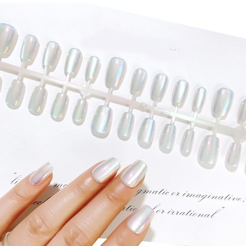 French Tip Press On Nail Short Square Falsche Nägel Vollständige Abdeckung auf Nagel für Frauen und Mädchen Nagelverlängerung von Lamala