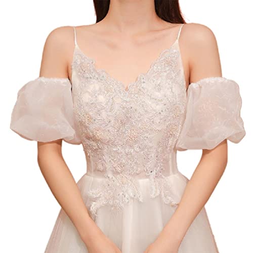 Lamala Abnehmbare Puffärmel, für Braut, Hochzeit, Dekoration, weiße Rüschen, Puffärmel für Brautzubehör, Arm-Handschuhe, Netz-Armbedeckungen, Hochzeit, Party, Kleid, Netz-Armabdeckungen für Damen, von Lamala