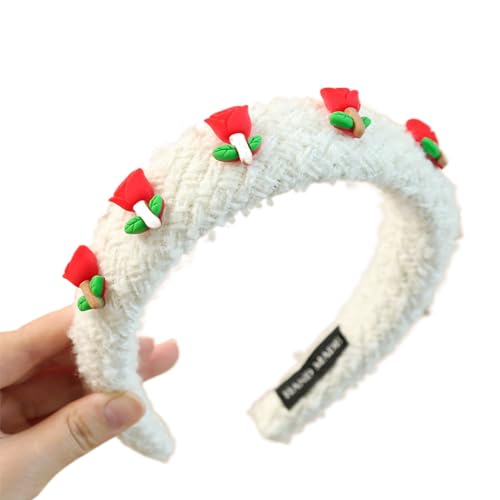 Lamala Festliches Stirnband Pelziger Weihnachtsbaum Kopfbedeckung Glitzer Haarreif für Halloween Weihnachten Kopfschmuck Party Supplies Weihnachten Party Stirnbänder Bulk von Lamala