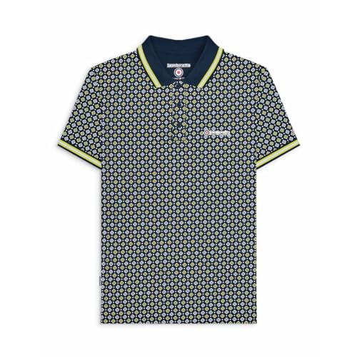 Lambretta Poloshirt Herren Geometrisch Marine/Grün M von Lambretta