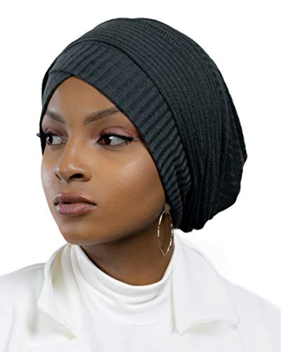 Hijab Turban, 100 % Baumwolle, gestrickt, muslimische Frauen, mausgrau, One size von Lamis Hijab