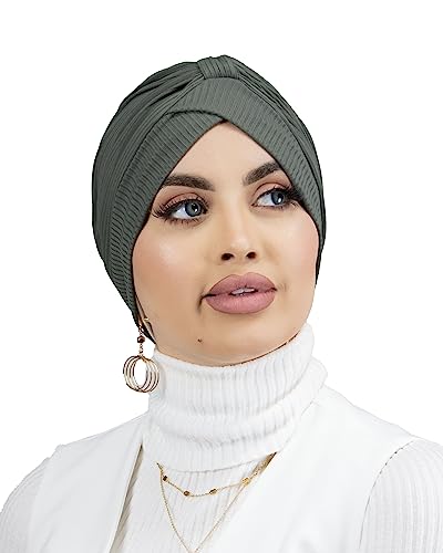 Lamis Hijab - Turban, gerippt, Jersey, für muslimische Frauen, TU-6, mausgrau, One size von Lamis Hijab