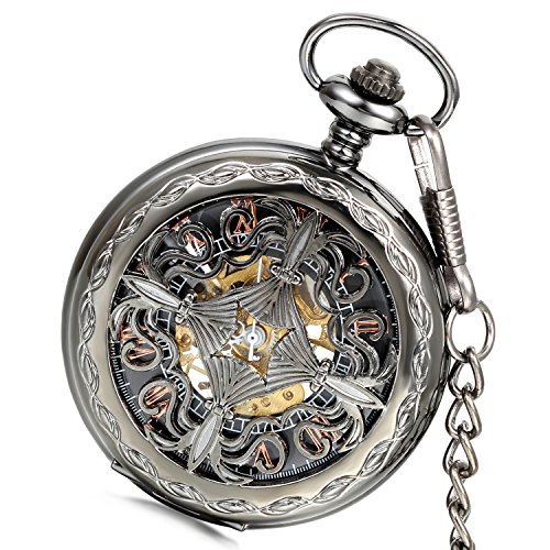 Lancardo Taschenuhr Vintage Herren Damen Uhr Analog mit Metall Kette Weihnachten Geschenk LCD009P102 von Lancardo