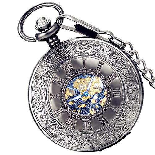 Lancardo Taschenuhr Vintage Herren Damen Uhr Analog mit Metall Kette Weihnachten Geschenk LCD100904 von Lancardo