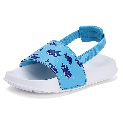 Lanivic Badelatschen Mädchen Badesandalen Jungen Badeschlappen Dusch Badeschuhe Sommer Rutschfest Leicht Strand Hausschuhe Kinder Sandalen Gummiband Regenbogen von Lanivic