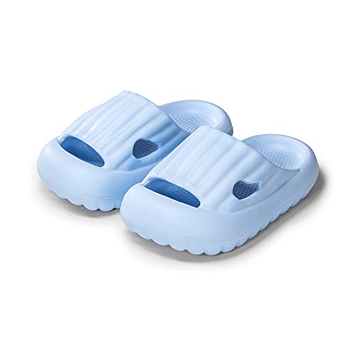 Lanivic Kinder Badelatschen Badeschlappen Weich Sommer Geschlossener Zeh Niedlich Strand Hausschuhe Jungen Slippers Dusch Badeschuhe Rutschfest Blau 31 32 EU von Lanivic