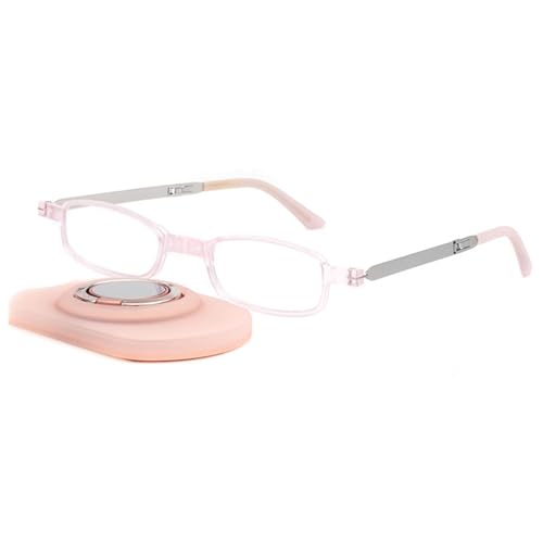 Lanomi Faltbare Lesebrille Blaulichtfilter Damen Herren Mini Tragbare Schmal Lesehilfe Ultraleichte Handy Sehhilfe Anti Blaulicht Brille mit Hartes Etui Rosa 1.5 von Lanomi