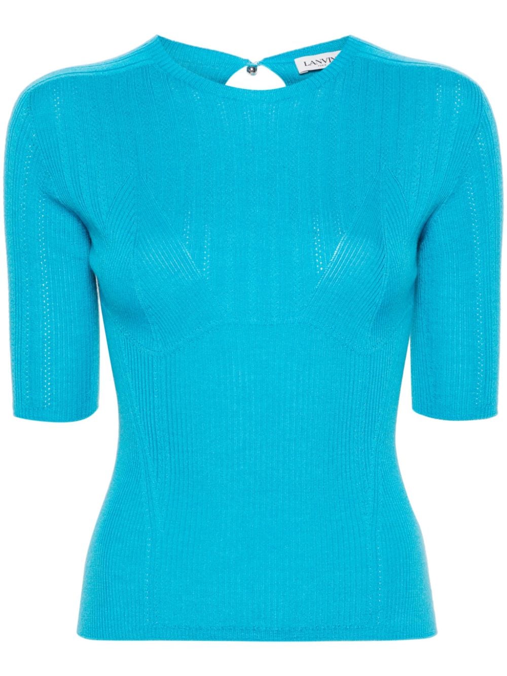 Lanvin Gestricktes Top mit Einsatz - Blau von Lanvin