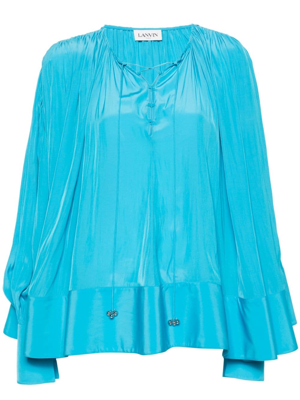 Lanvin Geraffter Kaftan mit überschnittener Schulter - Blau von Lanvin