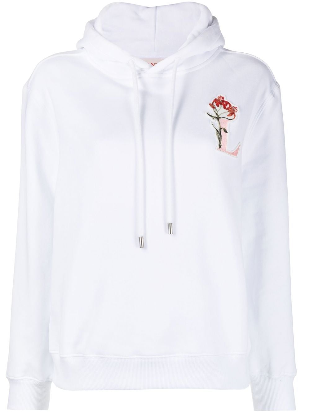 Lanvin Bestickter Hoodie mit Kordelzug - Weiß von Lanvin