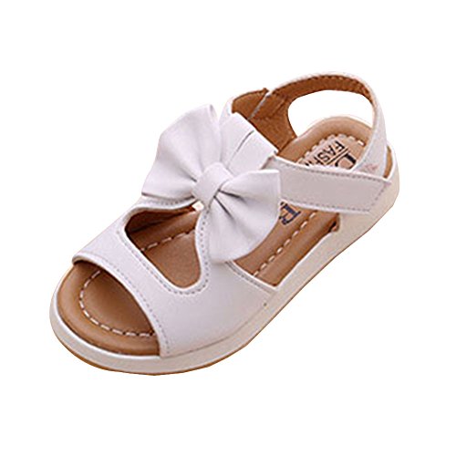 Kinder Baby Mädchen Sandalen Bowknot Sommer Schuhe Prinzessin Strandschuhe Weiß Etikette 25/ Schuhlänge 150mm von LaoZanA