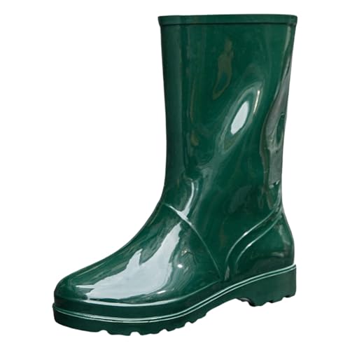 Gummistiefel für Damen, wasserdicht, rutschfest, PVC-Gummi, gepolstert, Baumwolle, Regenstiefel, 1, grün, 37 EU Gummistiefel für Damen, wasserdicht, rutschfest, PVC-Gummi, gepolstert, Baumwolle, Regenstiefel, 1, grün, 37 EU von Laquieio