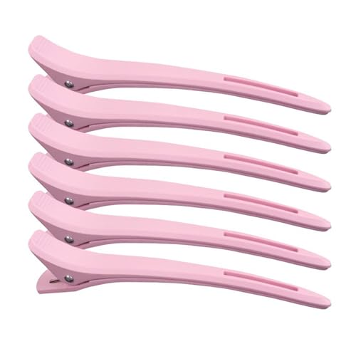 Haarschneide-Clips 6PCS Clips für Friseure,Haarstylist Clips,Friseurclips zum Dauerwellen und Färben, Scheitel- und Positionierungsclips für Friseur,Frauen,Männer (Rosa) von Larfraecy