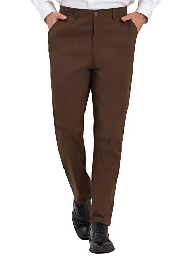Lars Amadeus Anzughose für Herren, Klassische Passform, einfarbige Abschlussballhose mit Flacher Vorderseite Braun L Lars Amadeus Anzughose für Herren, Klassische Passform, einfarbige Abschlussballhose mit Flacher Vorderseite Braun L von Lars Amadeus