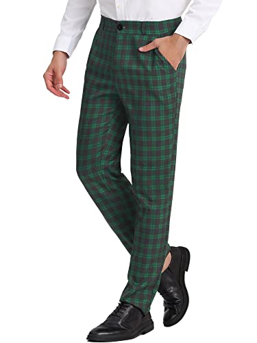 Lars Amadeus Herren Formelle Reguläre Passform Karierte Schottenmuster Anzughose Hose Grüne Marine XXL Lars Amadeus Herren Formelle Reguläre Passform Karierte Schottenmuster Anzughose Hose Grüne Marine XXL von Lars Amadeus