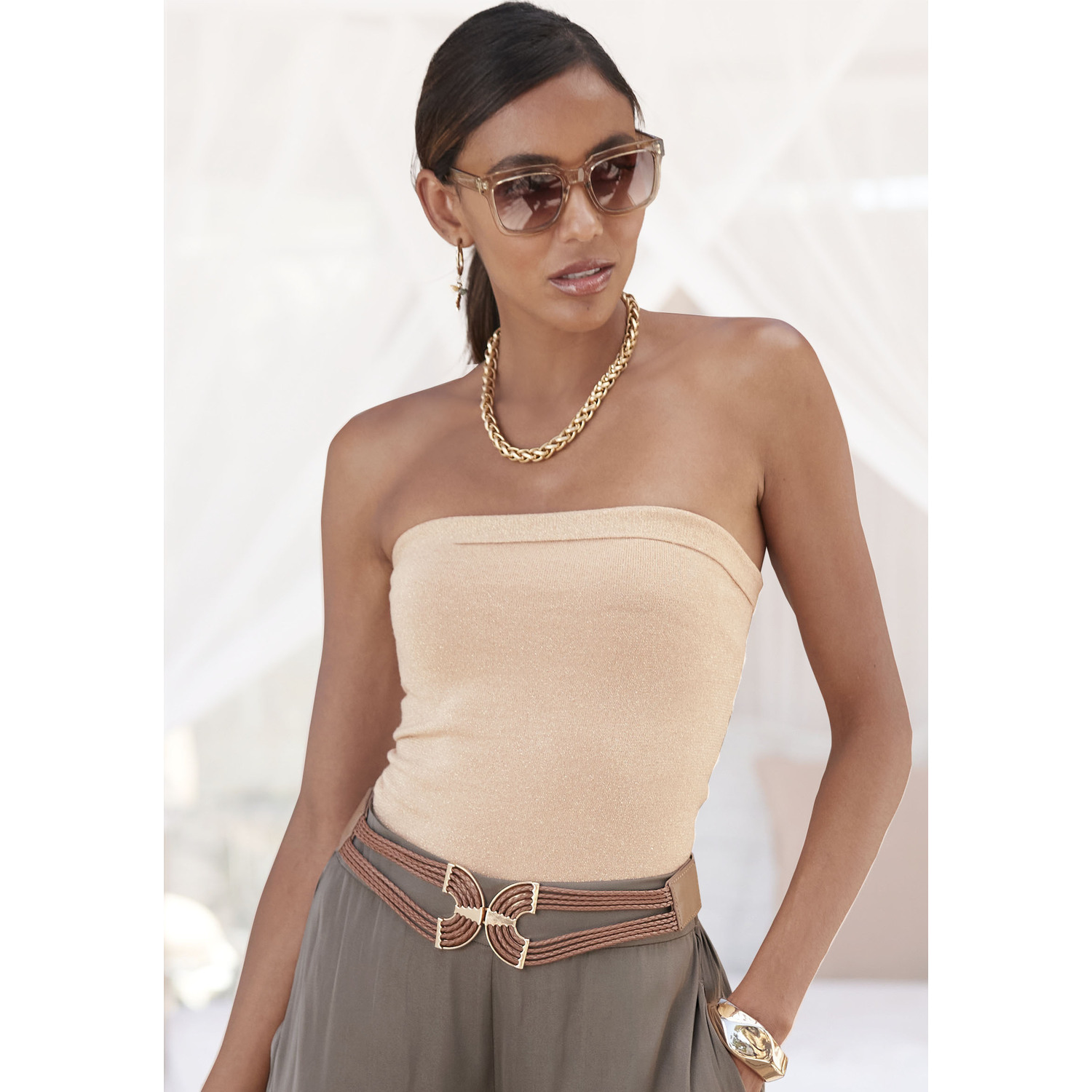 LASCANA Bandeautop Damen goldfarben Gr.44/46 LASCANA Bandeautop Damen goldfarben Gr.44/46 von Lascana