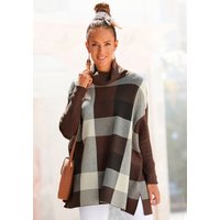 Witt Damen Rollkragenpullover, braun-kariert von Lascana