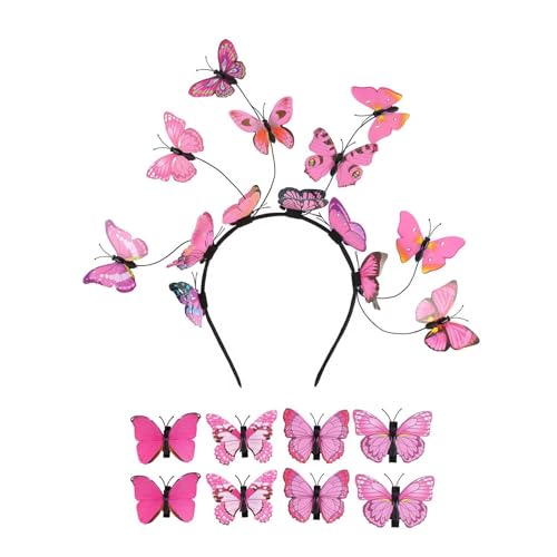 3D-Schmetterlings-Stirnband für Damen, Schmetterlingskostüm, Stirnband, Frühlings-Haarband, Mädchen, Party, Kopfbedeckung, Rollenspiel, Haarschmuck, Party-Thema von Laspi