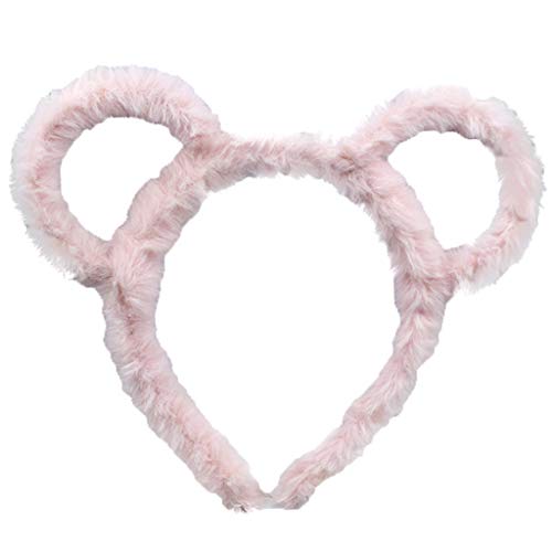 Dickes Plüsch-Stirnband für Damen, für den Winter, niedlich, rund, Mäuse, Bär, Ohren, Bonbonfarben, Make-up, Metall, Bandana, Geschenke, große Schleife, Stirnbänder für Babys und Mädchen von Laspi