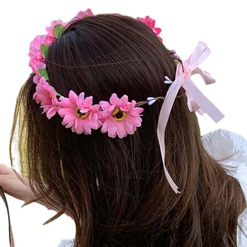 Realistisches Sonnenblumen-Stirnband, Bohemian-Kopfschmuck, Diadem, Blumen-Haarband, Damen, Hochzeit, Party, Zubehör, Frühling, Sommer, Haar-Accessoire von Laspi