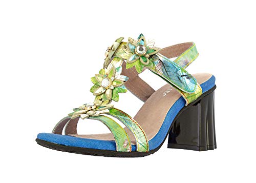 Laura Vita Damen FICDJIO 05 Peeptoe Sandalen, Türkis (Turquoise Turquoise) von Laura Vita