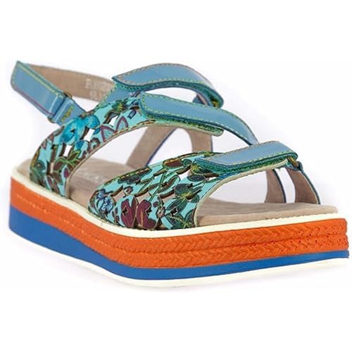 LAURA VITA Damen FOCUGERESO 02 Peeptoe Sandalen, Blau (Bleu Bleu) von Laura Vita