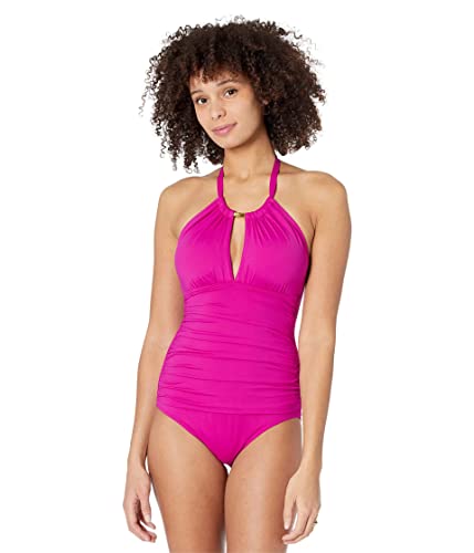 Lauren Ralph Lauren Beach Club Solid High Neck Einteiler, Plumeria 1, 42 von Lauren Ralph Lauren