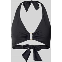 Lauren Ralph Lauren Bikini-Oberteil in unifarbenem Design mit Schnürung in Black, Größe 44 von Lauren Ralph Lauren