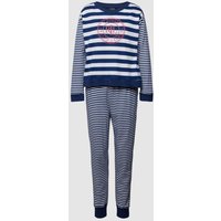 Lauren Ralph Lauren Pyjama mit Label-Print in Marine, Größe L von Lauren Ralph Lauren