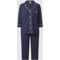 Lauren Ralph Lauren Pyjama mit Streifenmuster in Dunkelblau, Größe L von Lauren Ralph Lauren