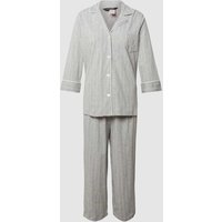 Lauren Ralph Lauren Pyjama mit Streifenmuster in Mittelgrau, Größe L von Lauren Ralph Lauren