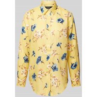 Lauren Ralph Lauren Regular Fit Hemdbluse aus Leinen mit floralem Muster in Gelb, Größe S von Lauren Ralph Lauren
