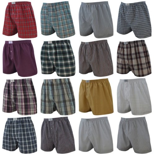 Lavazio 4er Pack Herren Boxershorts Karotöne Uni und Gestreift Mehrfarbig, Farbe:Mehrfarbig, Größe:2XL von Lavazio