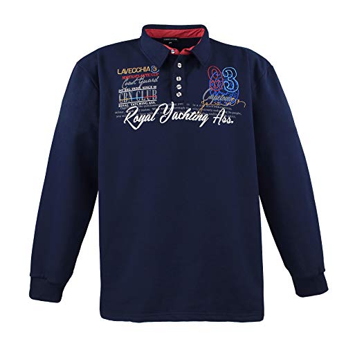 Lavecchia Übergrößen Sweatshirt Herren Langarmshirt Langarm Polo Shirt Poloshirt LV-2024 (Navy, 3XL) von Lavecchia