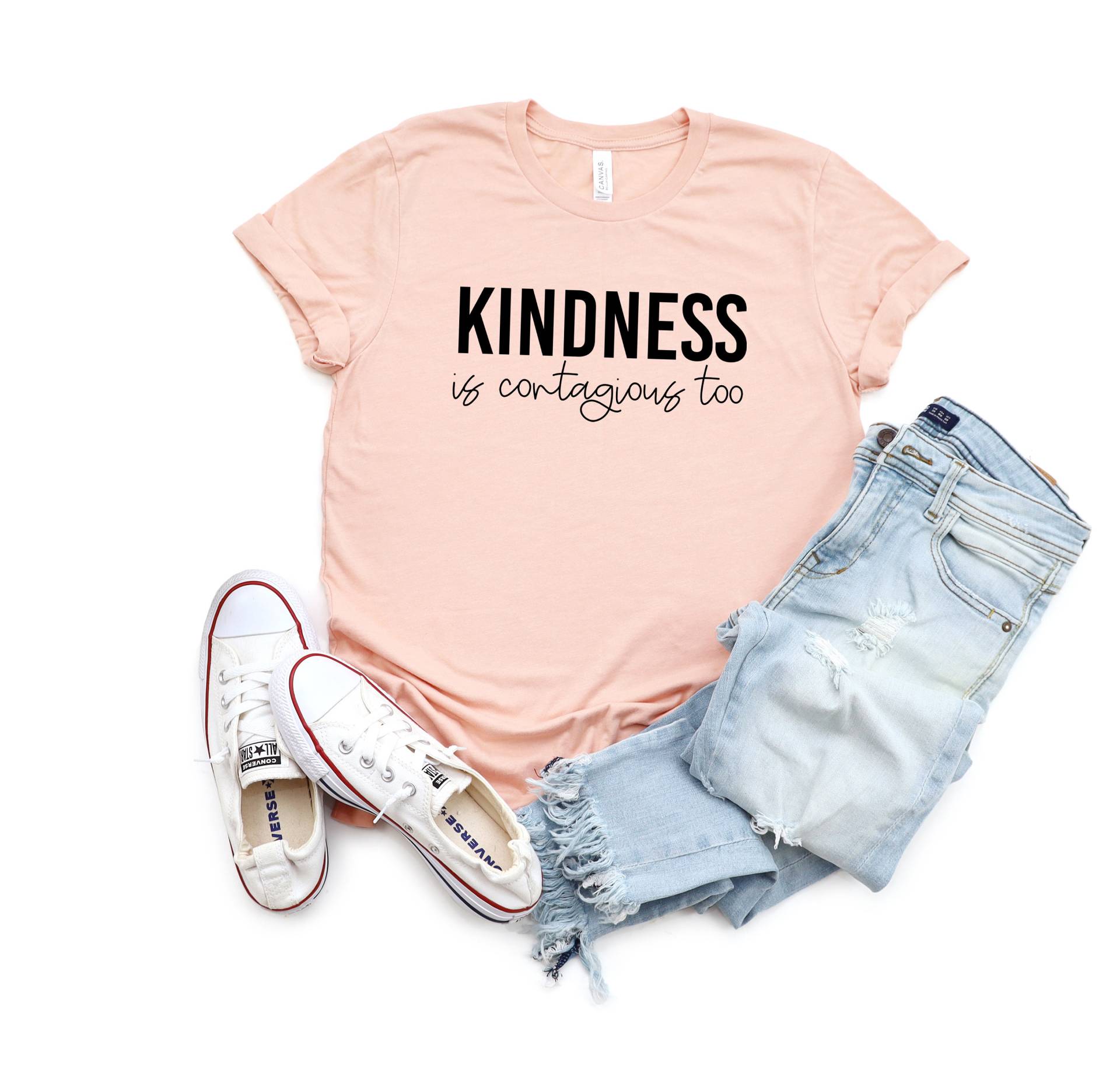 Kindness Is Contagious Too Shirt, Freundlichkeit Shrit, Inspirierendes Kind Blumen Spread Shirt von LavenderBluesMarket