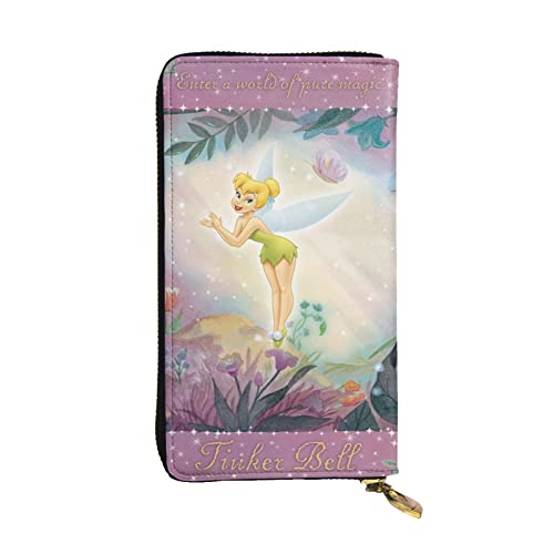 Lawenp Geldbörse für Tinker Bell Damen Leder Geldbörse Slim Bifold Multi Card Organizer Wallet mit Reißverschlusstasche von Lawenp