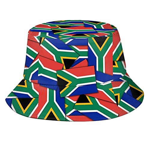 Lawenp Südafrika-Flagge, südafrikanischer Fischerhut, verstaubarer Sonnenschutz, breite Krempe, Outdoor, Sommer, Fischerhüte für Männer und Frauen von Lawenp