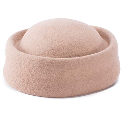 Lawliet Fascinator für Damen, 100 % Wollfilz, B028, camel, One Size-XL von Lawliet