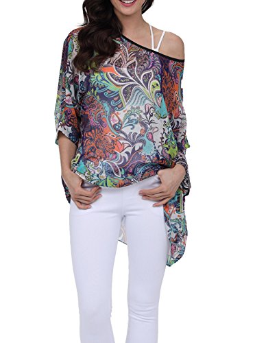 LazLake Damen Chiffon Bluse Lose Shirt Blumen Tunika Fledermaus Batwing Tops 284 LazLake Damen Chiffon Bluse Lose Shirt Blumen Tunika Fledermaus Batwing Tops 284 von LazLake