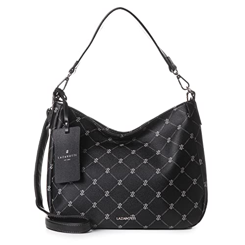 Lazarotti Palermo Schultertasche Damen | Beuteltasche mit abnehmbaren Trägern| mittelgroße Hobo Bag 32 cm von Lazarotti